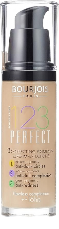 Bourjois 123 Perfect Medium Coverage Liquid Foundation 52 Vanilla, 30 ml