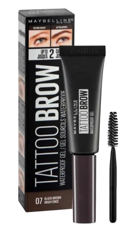 Maybelline Eyebrow, Tattoo Brow Longlasting Waterproof Eyebrow Gel 07 Black Brown