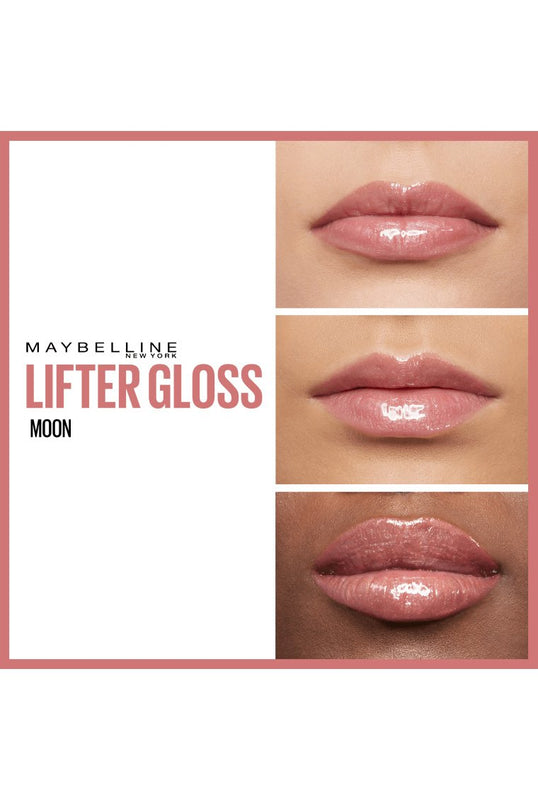 Maybelline Lifter Gloss, Hydrating Lip Gloss with Hyaluronic Acid, 003 Moon (Nude Pink)