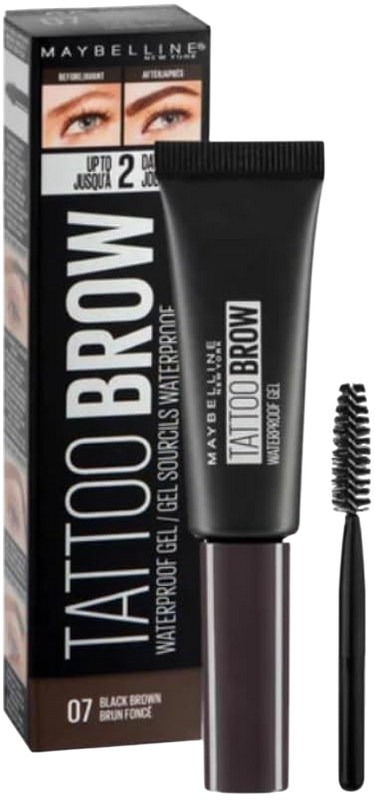 Maybelline New York  Eyebrow, Tattoo Brow Longlasting Waterproof Eyebrow Gel 07 Black/Brown