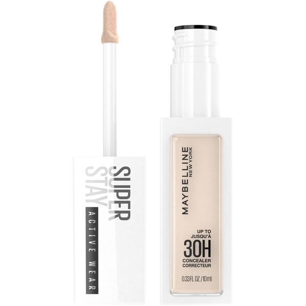 Maybelline New York SuperStay Active Wear Concealer, Up to 30H, full coverage, matte, 10, Fair Off White