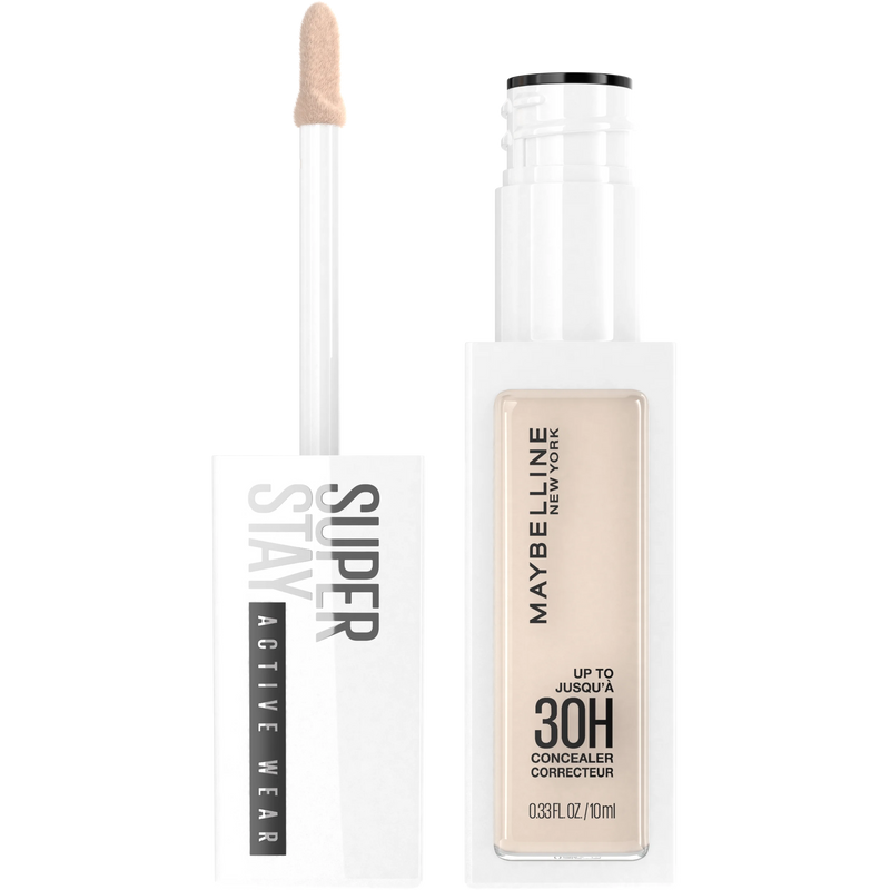 Maybelline New York SuperStay Active Wear Concealer, Up to 30H, full coverage, matte, 10, Fair Off White